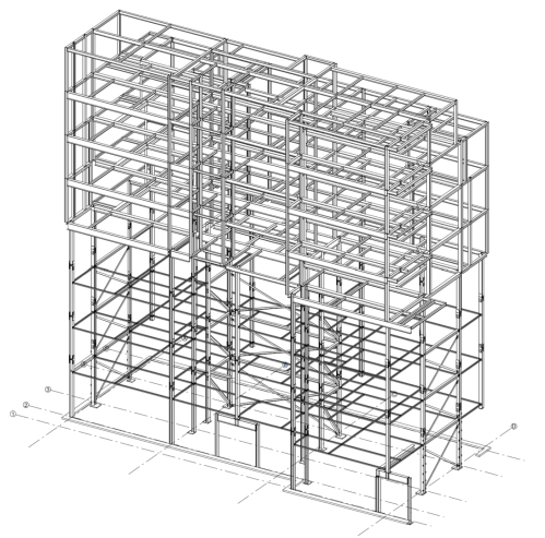 An IFC 3D model of the steels on site.